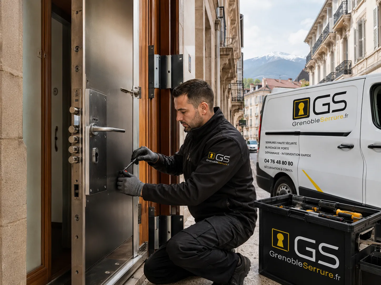Blindage de porte réalisé à Grenoble